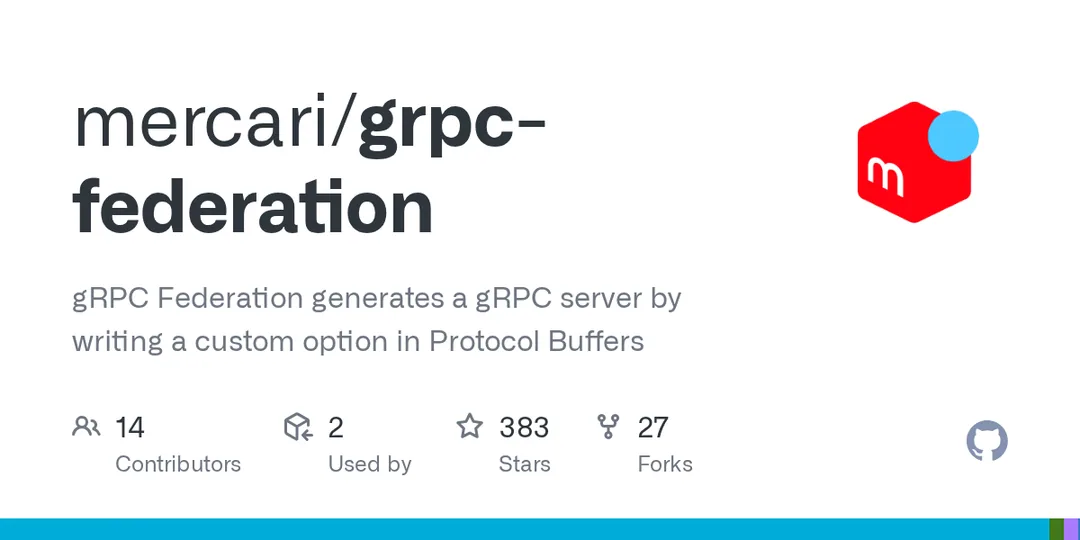mercari grpc-federationの公開GitHubリポジトリ画面